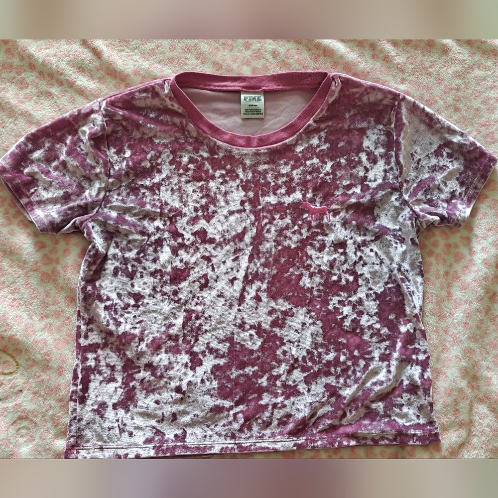 PINK Victoria's Secret Pink Velvet Short Sleeve Tee